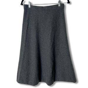 Repeat - Women’s Cashmere 100% Cashmere Gray A-Line Midi Skirt - Sz. 38/S